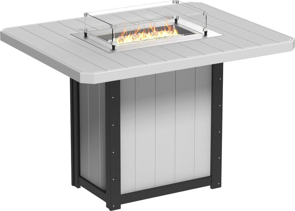 LuxCraft Recycled Plastic Lumin 62" Rectangular Fire Table (BAR HEIGHT) - LEAD TIME TO SHIP 3 TO 4 WEEKS