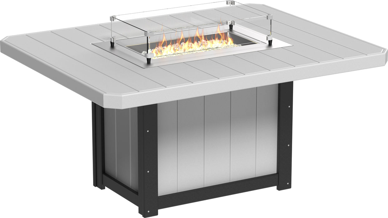 LuxCraft Recycled Plastic Lumin 62" Rectangular Fire Table (DINING HEIGHT) - LEAD TIME TO SHIP 3 TO 4 WEEKS