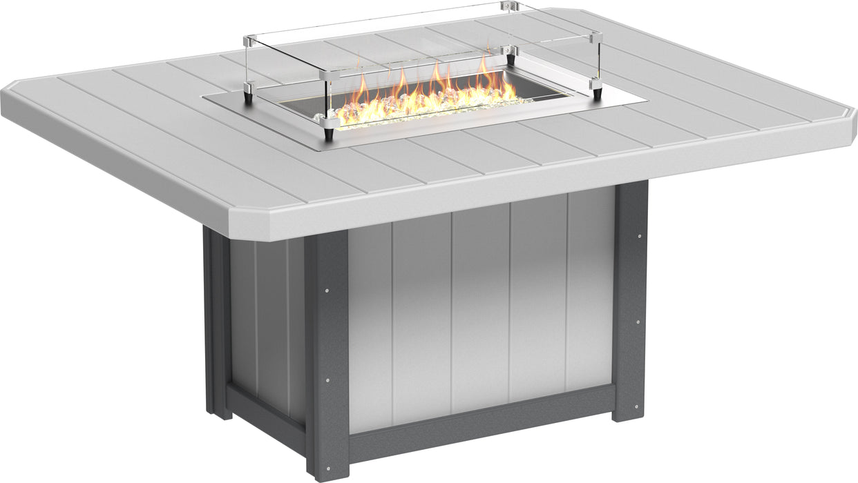 LuxCraft Recycled Plastic Lumin 62" Rectangular Fire Table (DINING HEIGHT) - LEAD TIME TO SHIP 3 TO 4 WEEKS