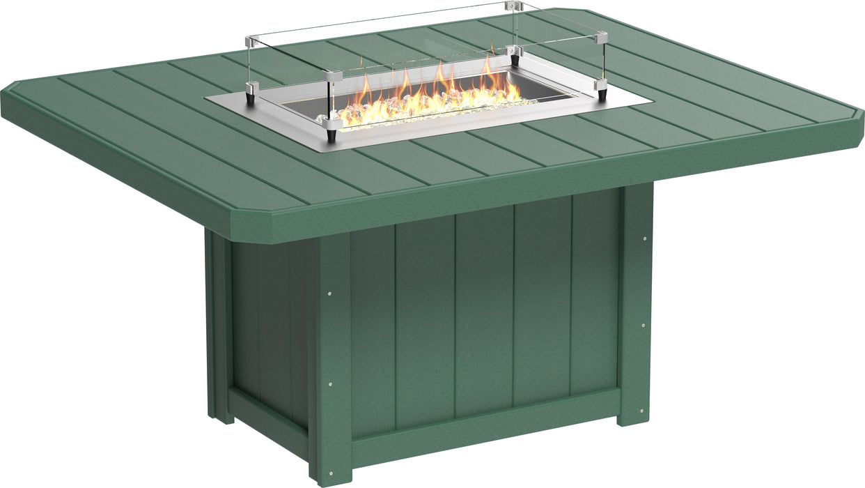 LuxCraft Recycled Plastic Lumin 62" Rectangular Fire Table (DINING HEIGHT) - LEAD TIME TO SHIP 3 TO 4 WEEKS