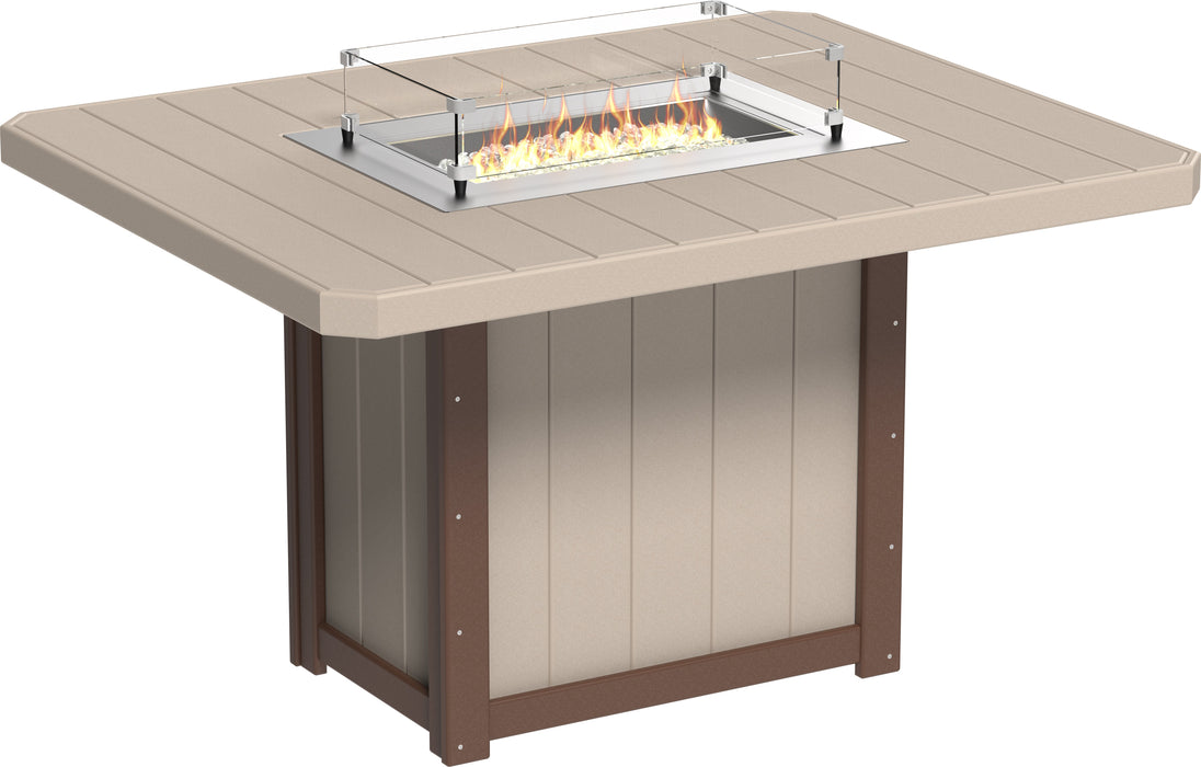 LuxCraft Recycled Plastic Lumin 62" Rectangular Fire Table (COUNTER HEIGHT) - LEAD TIME TO SHIP 3 TO 4 WEEKS