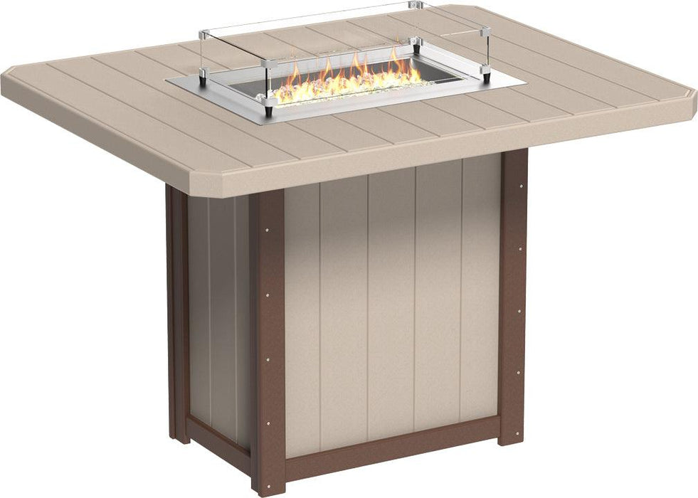 LuxCraft Recycled Plastic Lumin 62" Rectangular Fire Table (BAR HEIGHT) - LEAD TIME TO SHIP 3 TO 4 WEEKS