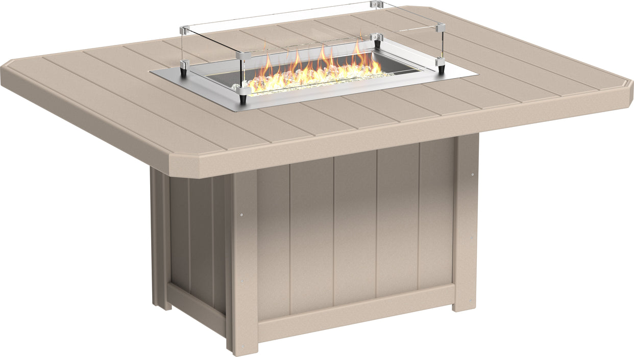 LuxCraft Recycled Plastic Lumin 62" Rectangular Fire Table (DINING HEIGHT) - LEAD TIME TO SHIP 3 TO 4 WEEKS