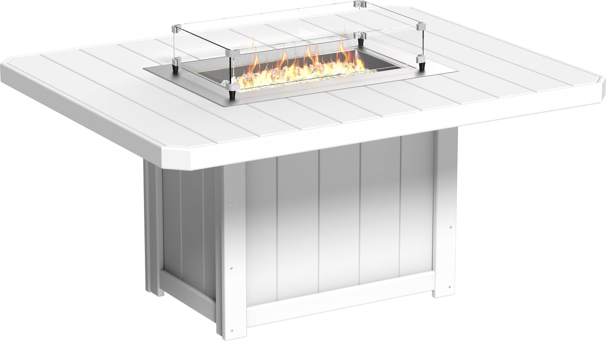 LuxCraft Recycled Plastic Lumin 62" Rectangular Fire Table (DINING HEIGHT) - LEAD TIME TO SHIP 3 TO 4 WEEKS