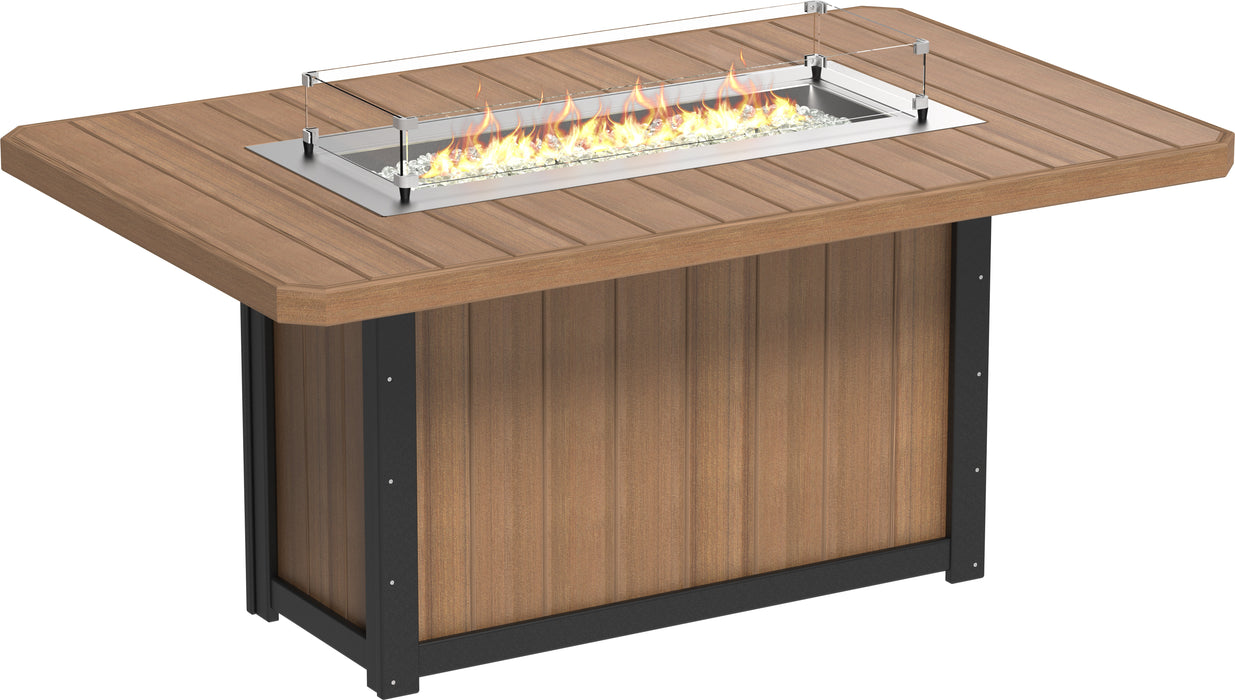 LuxCraft Recycled Plastic Lumin 79" Rectangular Fire Table (COUNTER HEIGHT) - LEAD TIME TO SHIP 3 TO 4 WEEKS