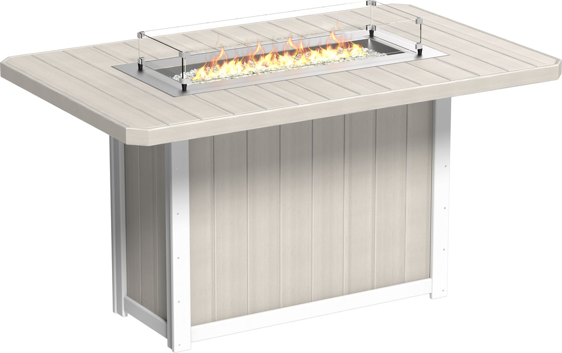 LuxCraft Recycled Plastic Lumin 79" Rectangular Fire Table (BAR HEIGHT) - LEAD TIME TO SHIP 3 TO 4 WEEKS