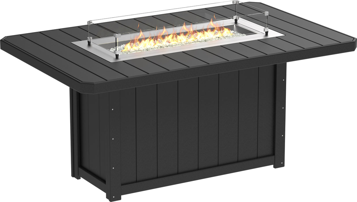 LuxCraft Recycled Plastic Lumin 79" Rectangular Fire Table (COUNTER HEIGHT) - LEAD TIME TO SHIP 3 TO 4 WEEKS
