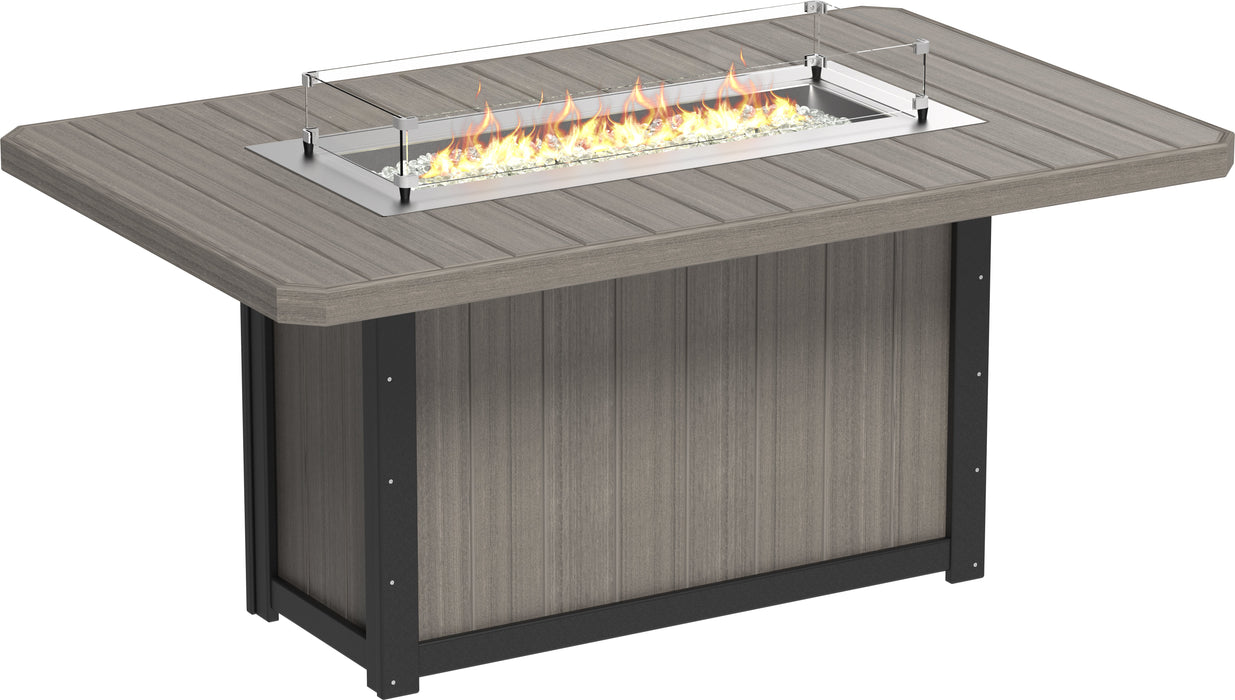 LuxCraft Recycled Plastic Lumin 79" Rectangular Fire Table (COUNTER HEIGHT) - LEAD TIME TO SHIP 3 TO 4 WEEKS