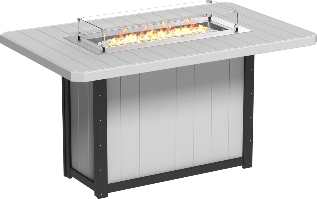 LuxCraft Recycled Plastic Lumin 79" Rectangular Fire Table (BAR HEIGHT) - LEAD TIME TO SHIP 3 TO 4 WEEKS