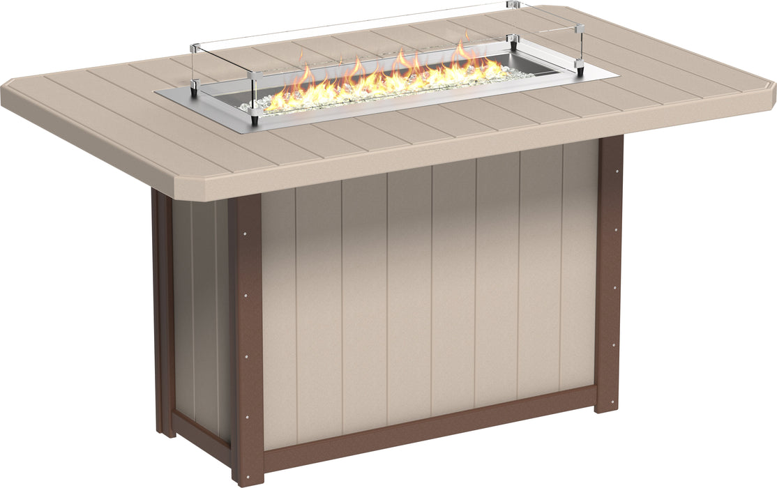 LuxCraft Recycled Plastic Lumin 79" Rectangular Fire Table (BAR HEIGHT) - LEAD TIME TO SHIP 3 TO 4 WEEKS