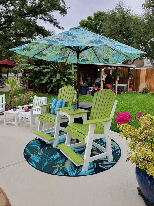 LuxCraft Recycled Plastic Counter Height Adirondack Tete-a-Tete Balcony Set  - LEAD TIME TO SHIP 7 BUSINESS DAYS OR LESS
