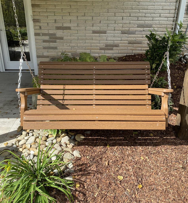 LuxCraft Rollback 4ft. Recycled Plastic Porch Swing - LEAD TIME TO SHIP 7 BUSINESS DAYS OR LESS