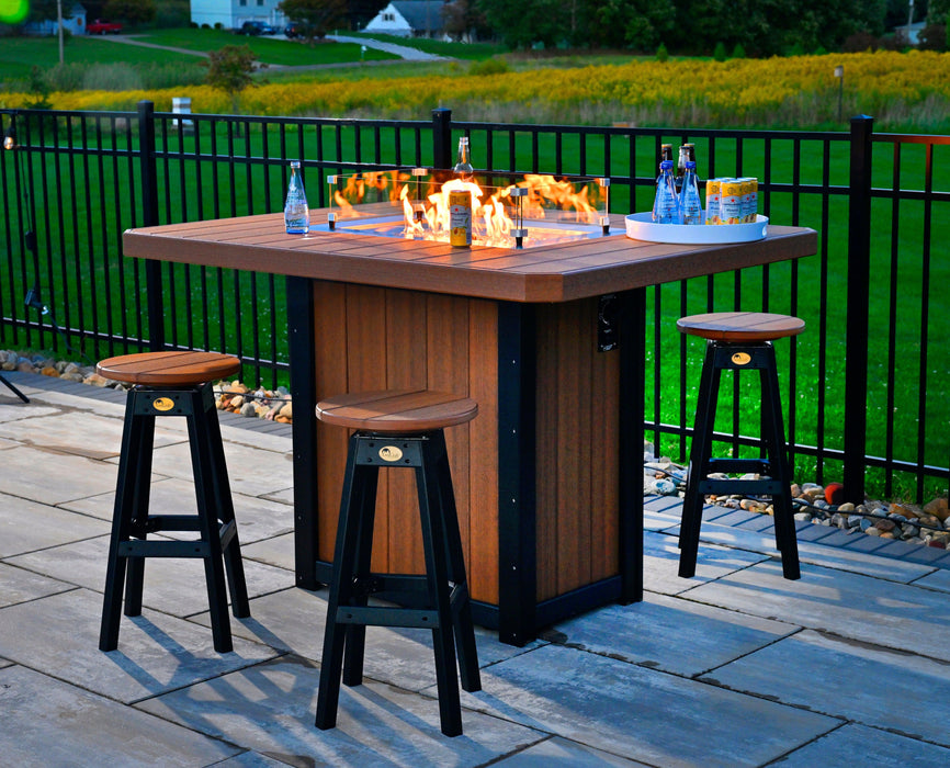 LuxCraft Recycled Plastic Lumin 62" Rectangular Fire Table (COUNTER HEIGHT) - LEAD TIME TO SHIP 3 TO 4 WEEKS