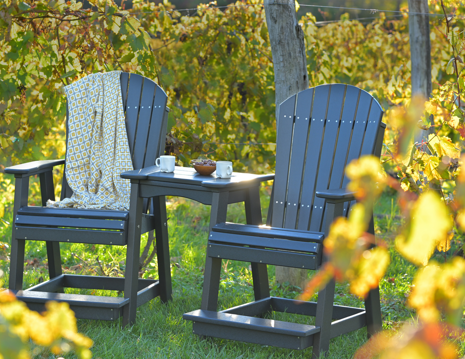 LuxCraft Recycled Plastic Counter Height Adirondack Tete-a-Tete Balcony Set  - LEAD TIME TO SHIP 7 BUSINESS DAYS OR LESS