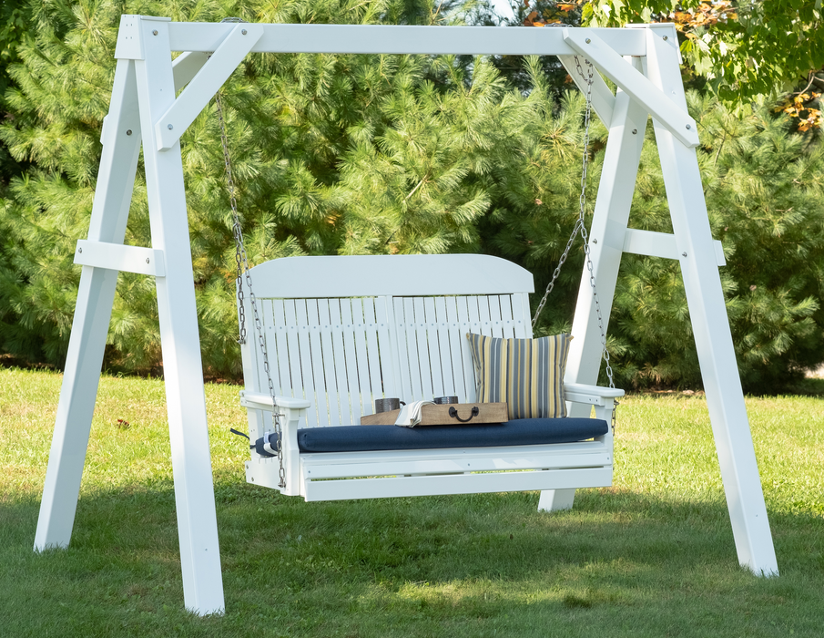 LuxCraft Classic Highback 4ft. Recycled Plastic Porch Swing  - LEAD TIME TO SHIP 7 BUSINESS DAYS OR LESS