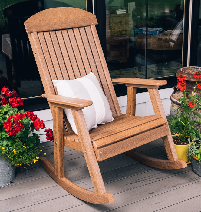 LuxCraft Classic Highback Recycled Plastic Rocking Chair  - LEAD TIME TO SHIP 7 BUSINESS DAYS OR LESS