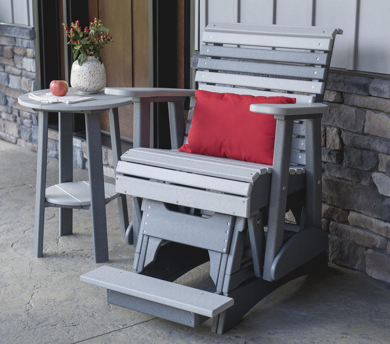 LuxCraft Recycled Plastic Counter Height 2' Plain Rollback Balcony Glider  - LEAD TIME TO SHIP 7 BUSINESS DAYS OR LESS