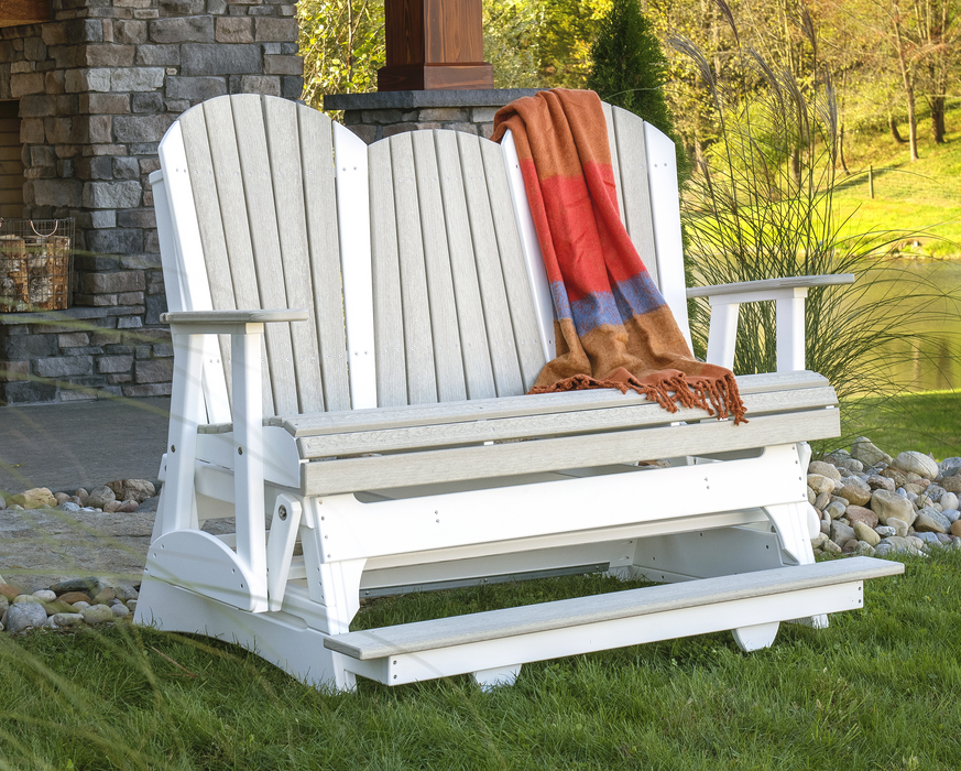 LuxCraft Counter Height Recycled Plastic 5' Adirondack Balcony Glider  - LEAD TIME TO SHIP 7 BUSINESS DAYS OR LESS
