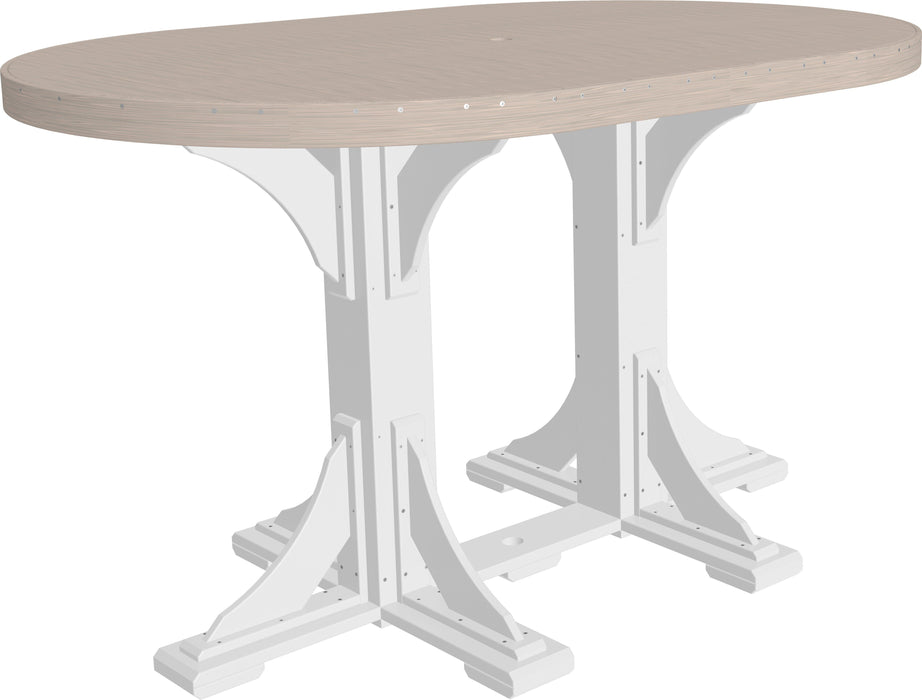 LuxCraft Recycled Plastic 4x6' Oval Table (BAR HEIGHT) - LEAD TIME TO SHIP 3 TO 4 WEEKS