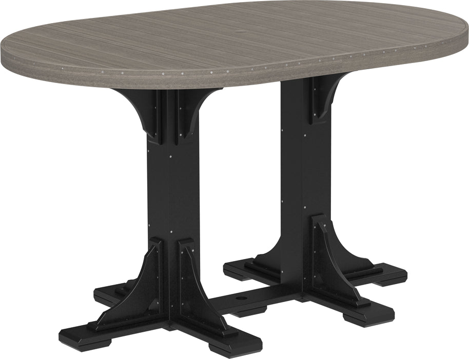LuxCraft Recycled Plastic 4x6' Oval Table (BAR HEIGHT) - LEAD TIME TO SHIP 3 TO 4 WEEKS