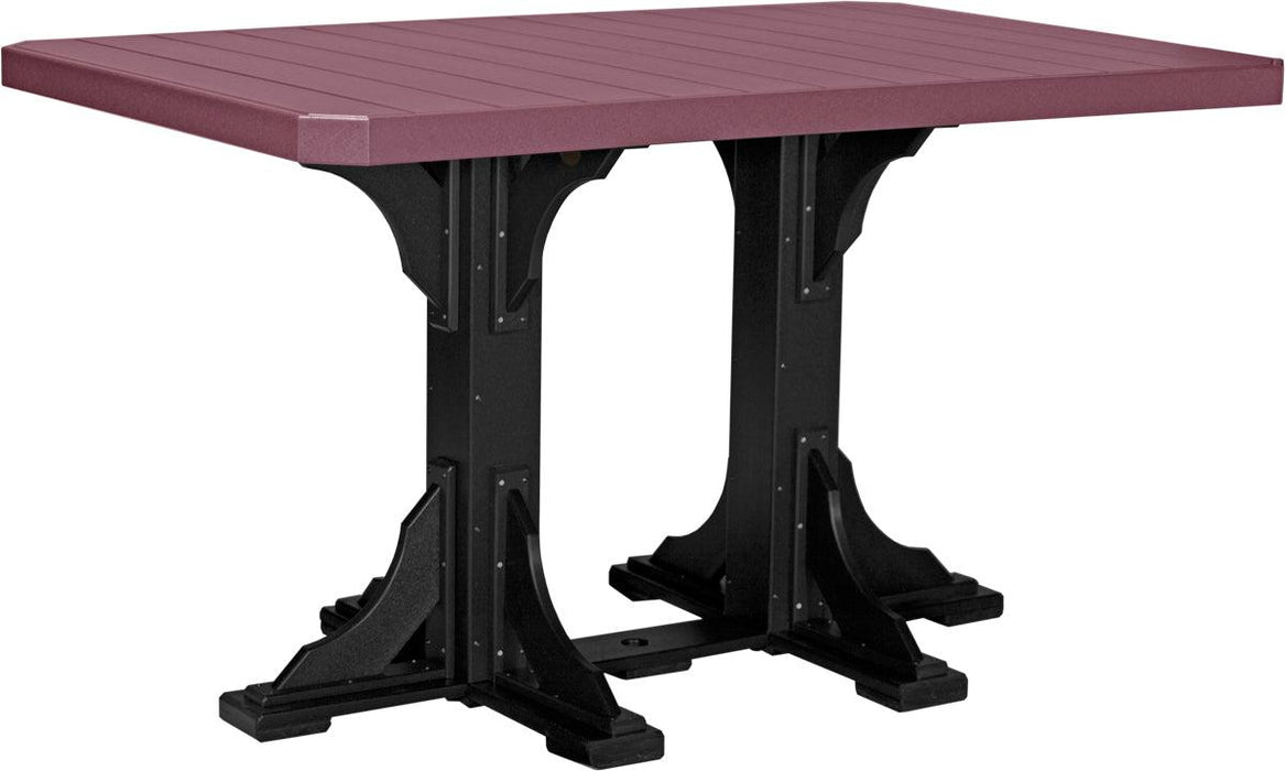 LuxCraft Recycled Plastic 4x6' Rectangular Table (BAR HEIGHT) - LEAD TIME TO SHIP 3 TO 4 WEEKS