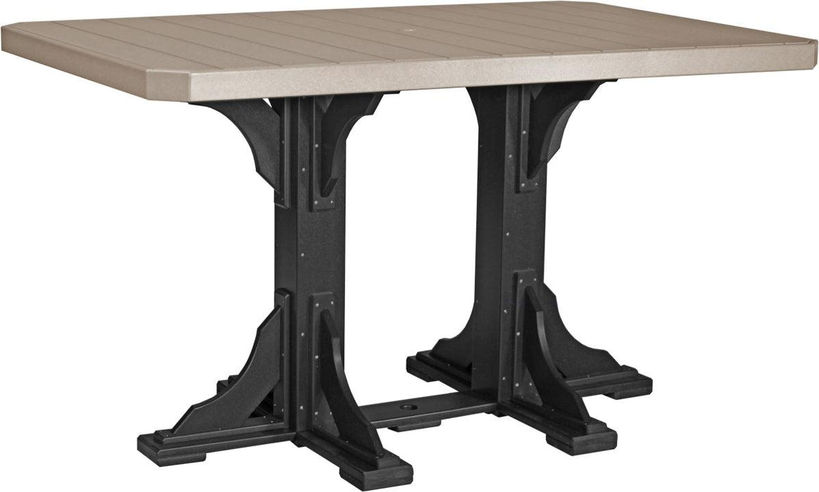 LuxCraft Recycled Plastic 4x6' Rectangular Table (BAR HEIGHT) - LEAD TIME TO SHIP 3 TO 4 WEEKS