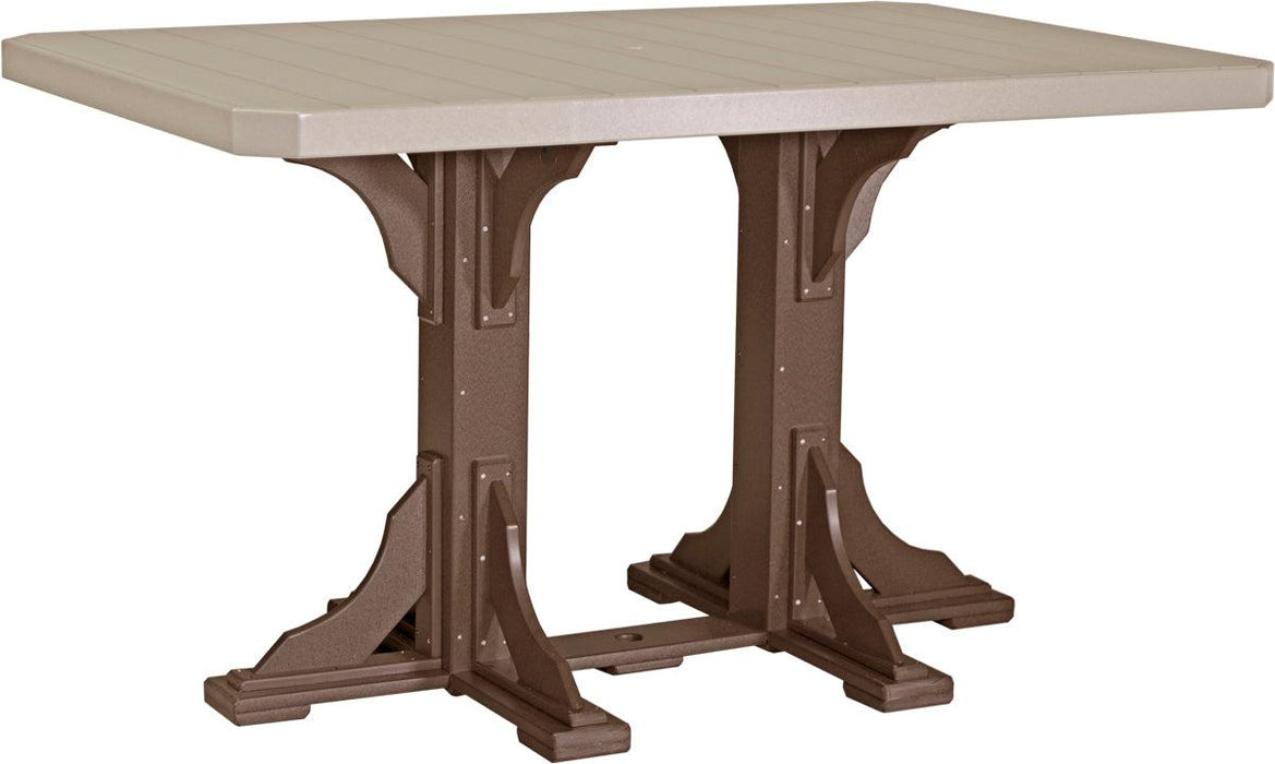 LuxCraft Recycled Plastic 4x6' Rectangular Table (BAR HEIGHT) - LEAD TIME TO SHIP 3 TO 4 WEEKS