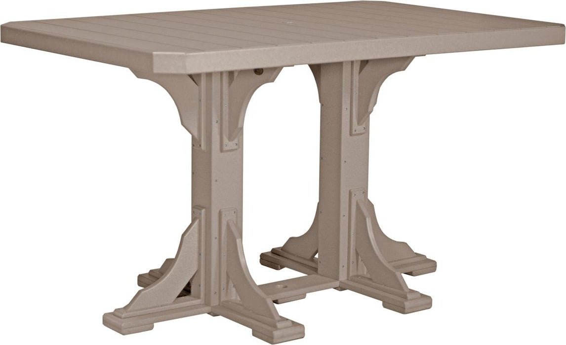 LuxCraft Recycled Plastic 4x6' Rectangular Table (BAR HEIGHT) - LEAD TIME TO SHIP 3 TO 4 WEEKS