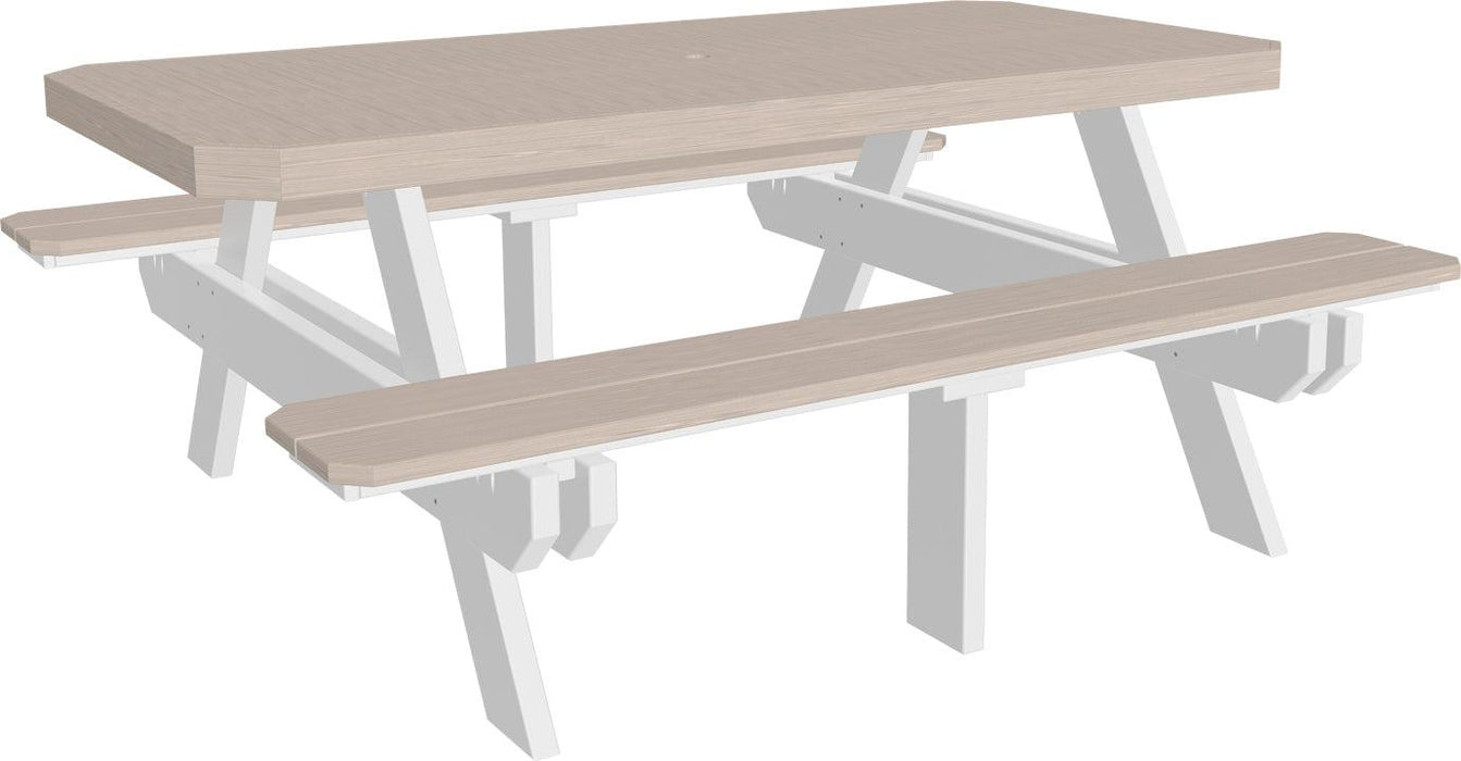 LuxCraft Recycled Plastic 6' Dining Height Rectangular Picnic Table - LEAD TIME TO SHIP 3 TO 4 WEEKS