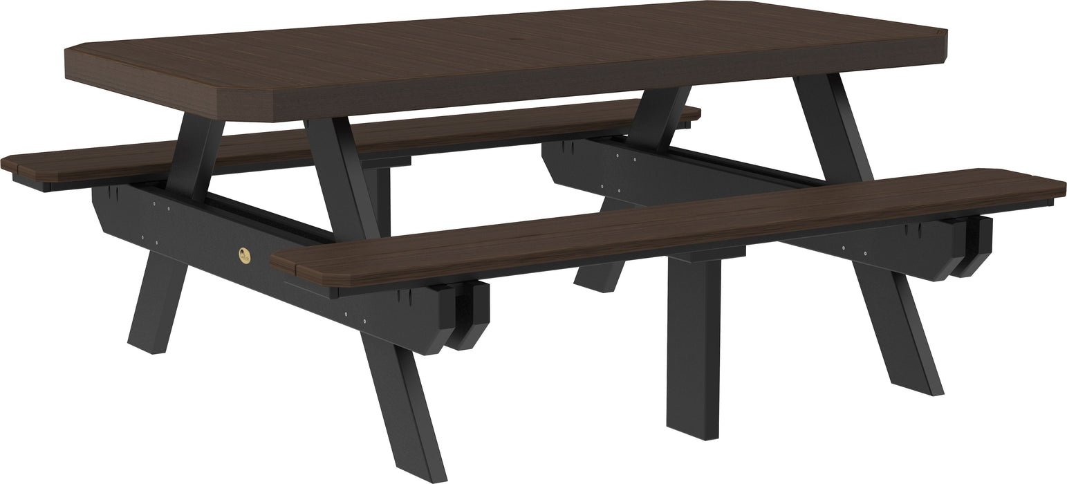 LuxCraft Recycled Plastic 6' Dining Height Rectangular Picnic Table - LEAD TIME TO SHIP 3 TO 4 WEEKS