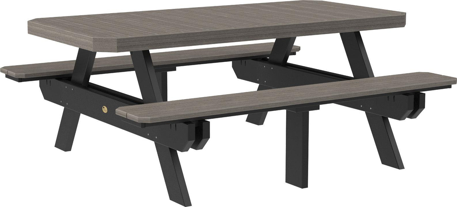 LuxCraft Recycled Plastic 6' Dining Height Rectangular Picnic Table - LEAD TIME TO SHIP 3 TO 4 WEEKS