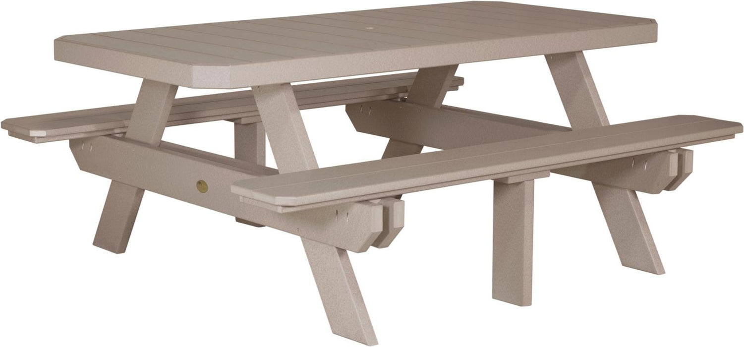 LuxCraft Recycled Plastic 6' Dining Height Rectangular Picnic Table - LEAD TIME TO SHIP 3 TO 4 WEEKS