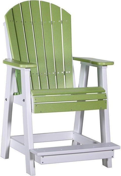 LuxCraft Recycled Plastic Adirondack Balcony Chair Set with 28"H Side Table (Counter Height ) - LEAD TIME TO SHIP 7 BUSINESS DAYS OR LESS