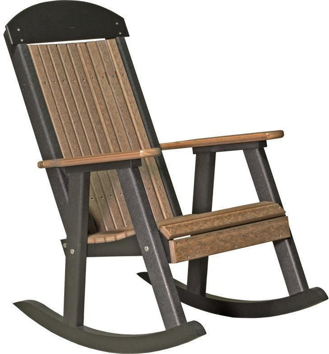 LuxCraft Classic Highback Recycled Plastic Rocking Chair  - LEAD TIME TO SHIP 7 BUSINESS DAYS OR LESS