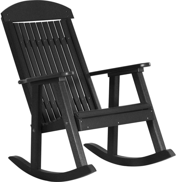 LuxCraft Classic Highback Recycled Plastic Rocking Chair  - LEAD TIME TO SHIP 7 BUSINESS DAYS OR LESS