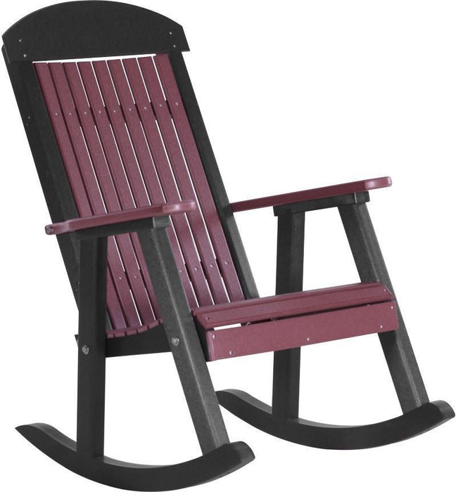 LuxCraft Classic Highback Recycled Plastic Rocking Chair  - LEAD TIME TO SHIP 7 BUSINESS DAYS OR LESS
