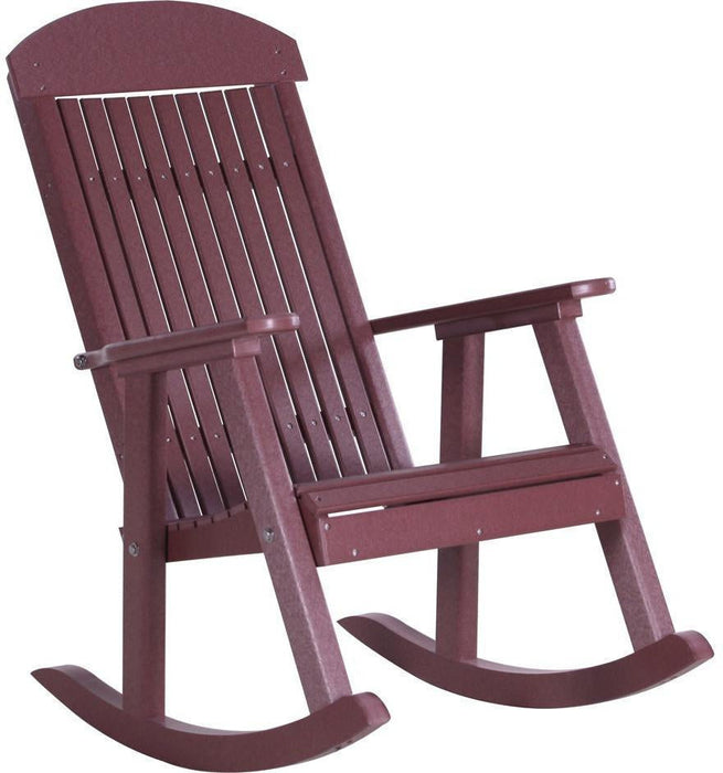 LuxCraft Classic Highback Recycled Plastic Rocking Chair  - LEAD TIME TO SHIP 7 BUSINESS DAYS OR LESS