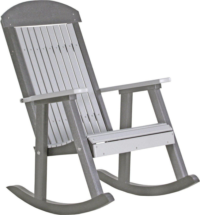 LuxCraft Classic Highback Recycled Plastic Rocking Chair  - LEAD TIME TO SHIP 7 BUSINESS DAYS OR LESS