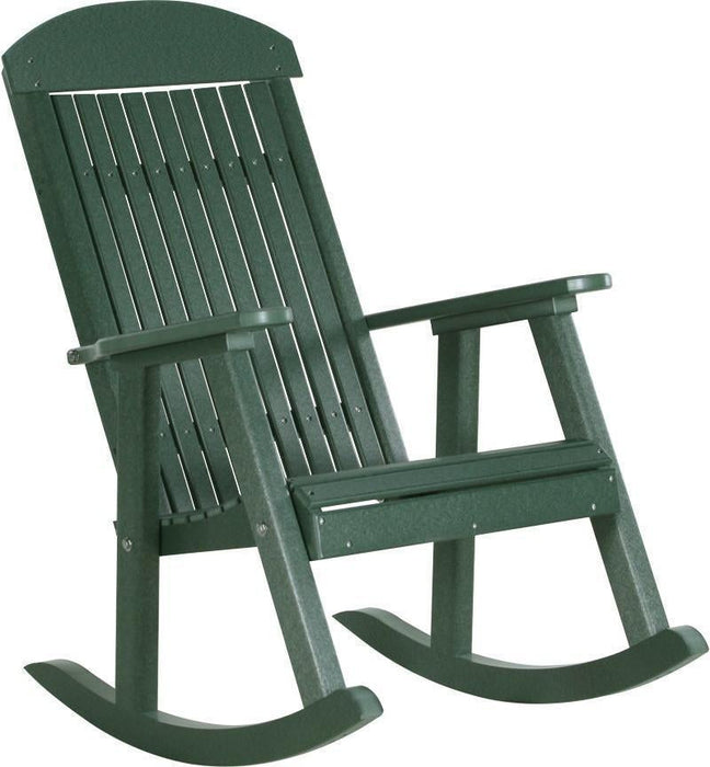 LuxCraft Classic Highback Recycled Plastic Rocking Chair  - LEAD TIME TO SHIP 7 BUSINESS DAYS OR LESS