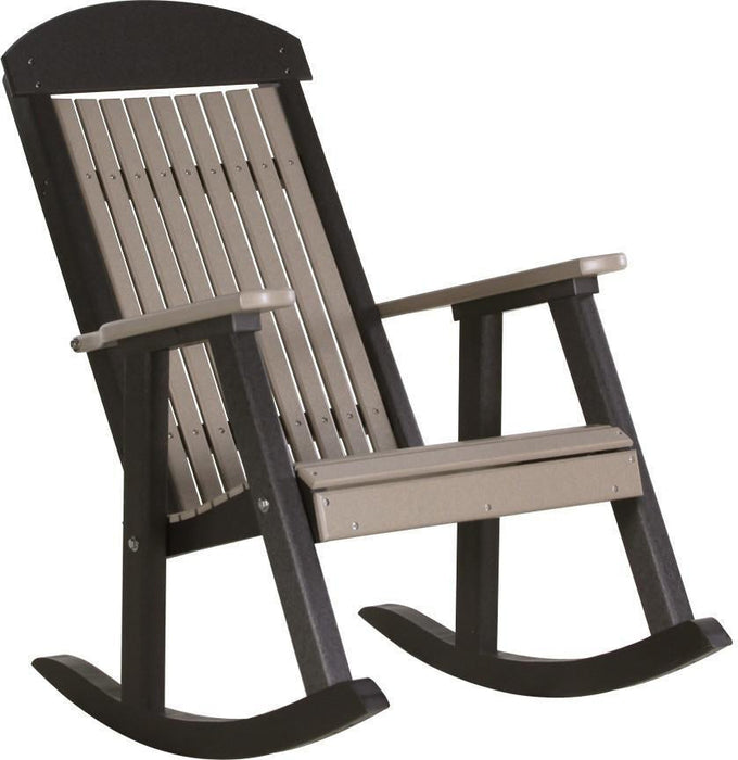 LuxCraft Classic Highback Recycled Plastic Rocking Chair  - LEAD TIME TO SHIP 7 BUSINESS DAYS OR LESS