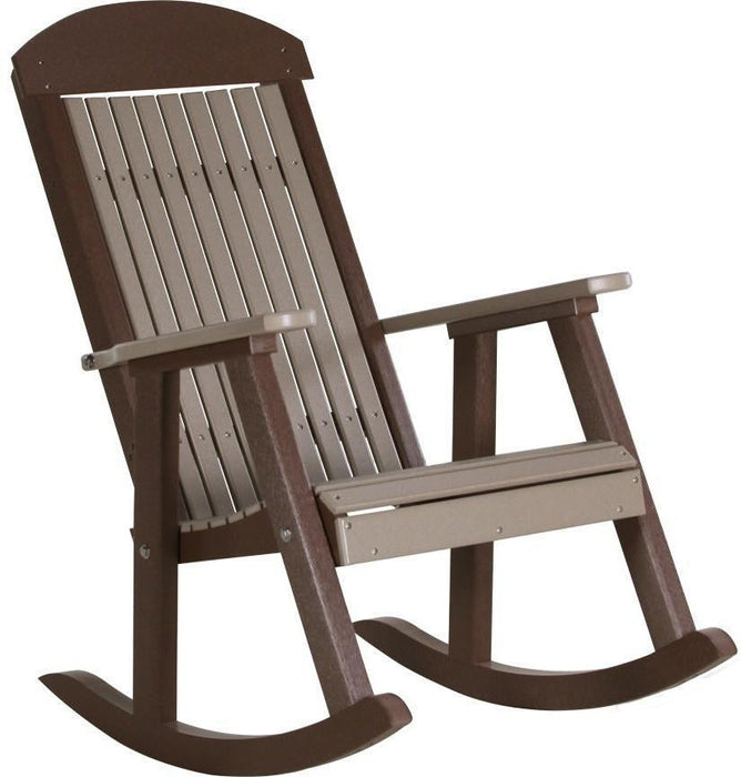 LuxCraft Classic Highback Recycled Plastic Rocking Chair  - LEAD TIME TO SHIP 7 BUSINESS DAYS OR LESS