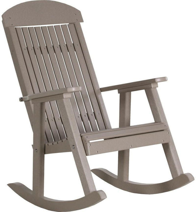 LuxCraft Classic Highback Recycled Plastic Rocking Chair  - LEAD TIME TO SHIP 7 BUSINESS DAYS OR LESS
