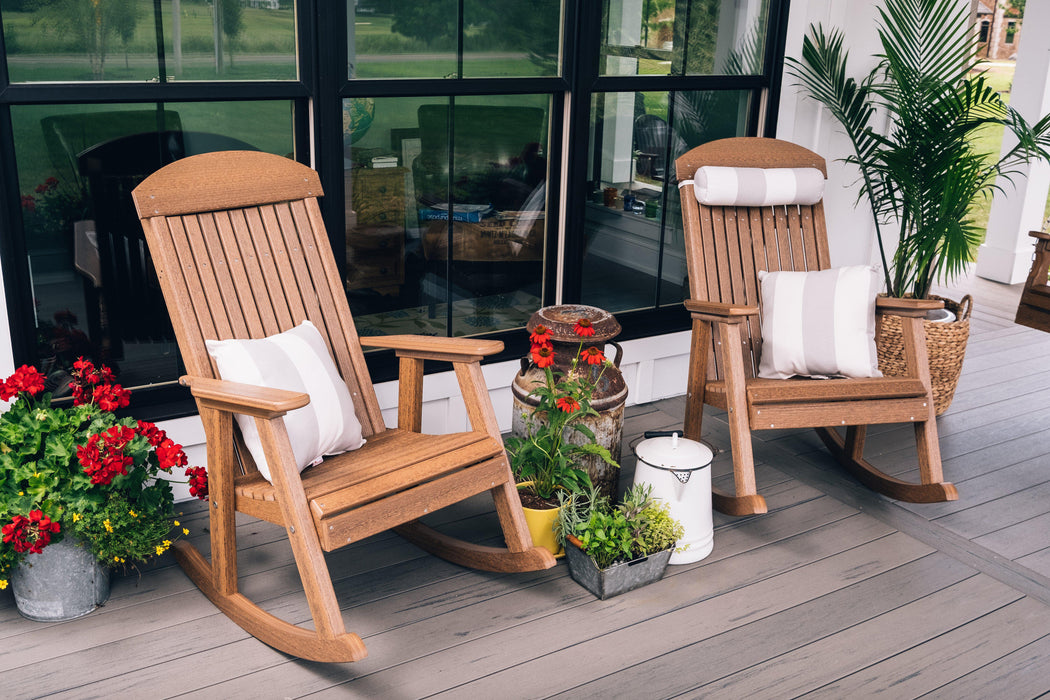 LuxCraft Classic Highback Recycled Plastic Rocking Chair  - LEAD TIME TO SHIP 7 BUSINESS DAYS OR LESS