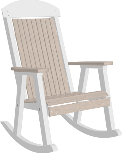 LuxCraft Classic Highback Recycled Plastic Rocking Chair  - LEAD TIME TO SHIP 7 BUSINESS DAYS OR LESS