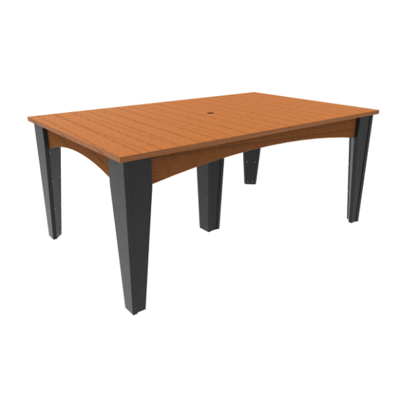 LuxCraft Recycled Plastic 44" x 72" Rectangular Island 7 pc Dining Height Table Set - LEAD TIME TO SHIP 3 TO 4 WEEKS