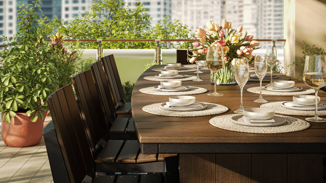 LuxCraft 4’ x 10’ Urban Oval Table Dining Set for 10 - LEAD TIME TO SHIP 3 TO 4 WEEKS