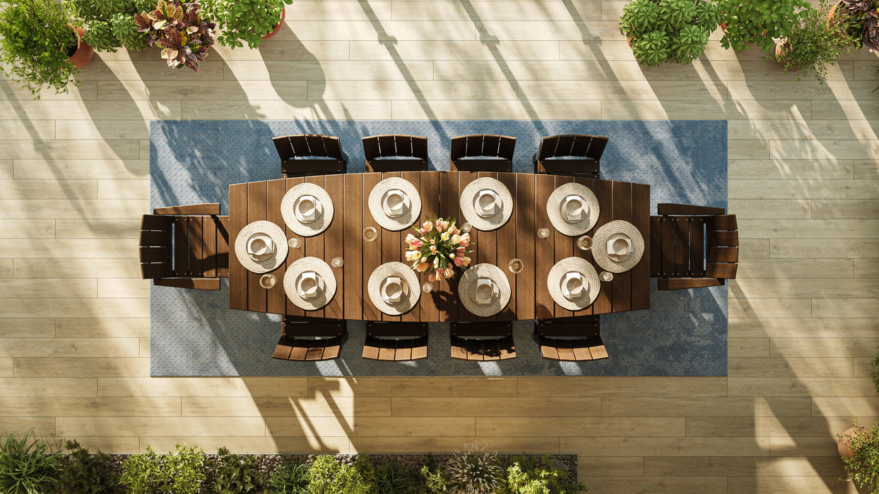 LuxCraft 4’ x 10’ Urban Oval Table Dining Set for 10 - LEAD TIME TO SHIP 3 TO 4 WEEKS