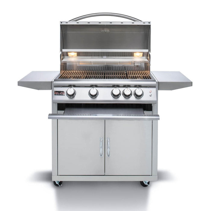Blaze Premium LTE 32-Inch 4-Burner Freestanding Liquid Propane Gas Grill With Rear Infrared Burner & Grill Lights