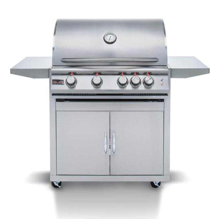 Blaze Premium LTE 32-Inch 4-Burner Freestanding Liquid Propane Gas Grill With Rear Infrared Burner & Grill Lights