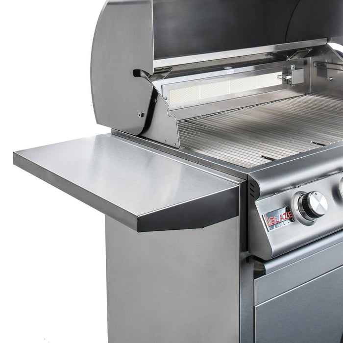 Blaze Premium LTE 32-Inch 4-Burner Freestanding Liquid Propane Gas Grill With Rear Infrared Burner & Grill Lights